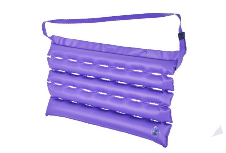 Waffle Heel Cushion purple straps to mattress